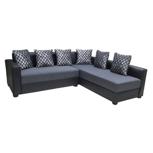 Rhino L-Type Sofa | Fabric & Leatherette Upholstered with Uratex Foam