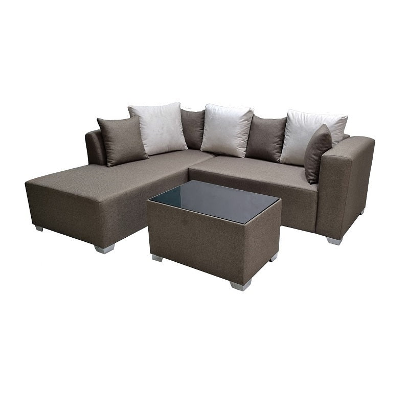 A stylish sectional sofa with an attached chaise, perfect for comfortable seating in contemporary interiors.