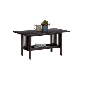 Alstroemeria Rectangular Wooden Coffee Table with Shelf