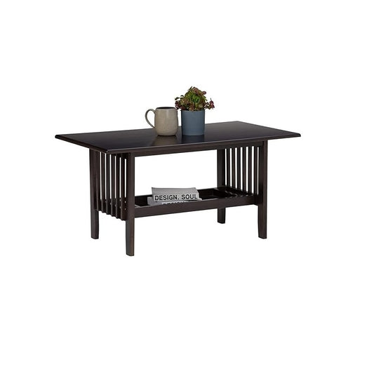 A stylish coffee table adorned with a vase, adding a touch of elegance to the living space.