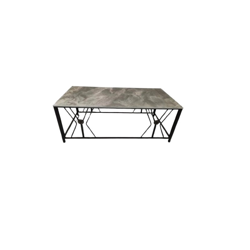 Elegant marble coffee table showcasing a contemporary black and white pattern, ideal for enhancing any room's décor.