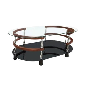 Gardenia Oval Coffee Table with Tempered Glass Top