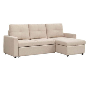 Percy L-Shape Sofa Bed | Fabric Upholstered with Storage