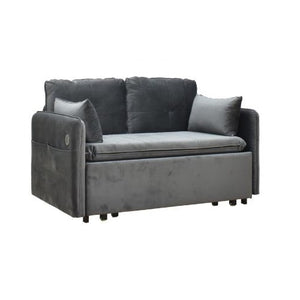 Brea 2-Seater Sofa Bed | Velvet Upholstered with Side Pocket
