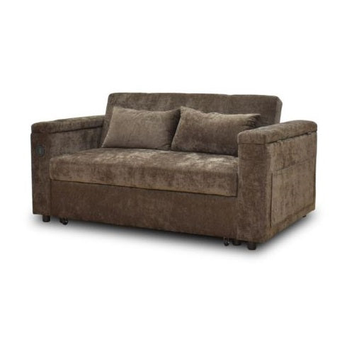 A modern sofa bed showcasing a supportive mattress and inviting pillows, designed for comfort and versatility in any space.