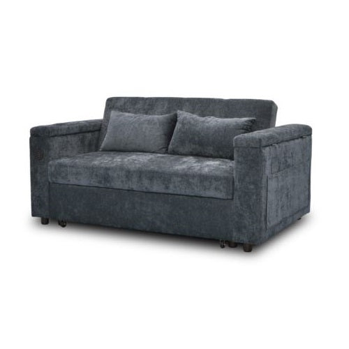 A modern sofa bed showcasing a supportive mattress and inviting pillows, designed for comfort and versatility in any space.