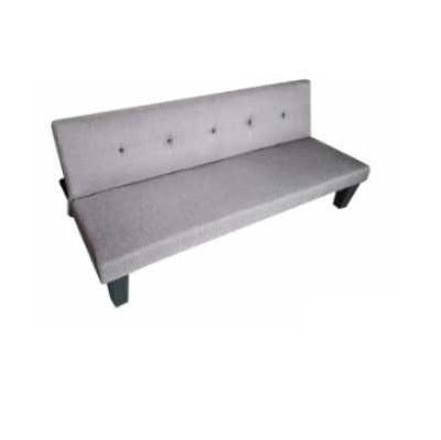 A stylish couch featuring a buttoned seat, adding elegance to any living space.