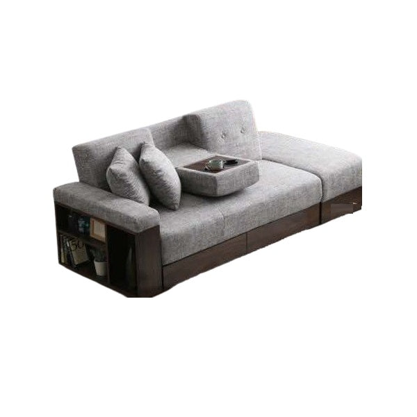 A modern sofa bed showcasing a supportive mattress and inviting pillows, designed for comfort and versatility in any space.