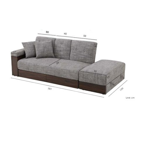 A modern sofa bed showcasing a supportive mattress and inviting pillows, designed for comfort and versatility in any space.