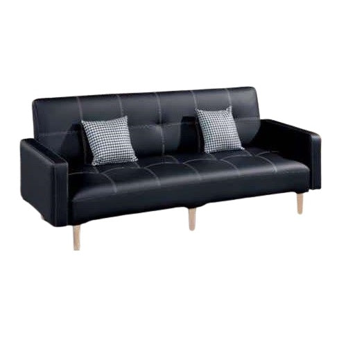 A cozy sofa bed featuring a comfortable mattress and plush pillows, perfect for relaxation and overnight guests.