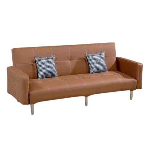 A cozy sofa bed featuring a comfortable mattress and plush pillows, perfect for relaxation and overnight guests.