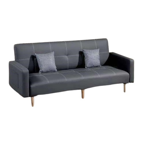 A cozy sofa bed featuring a comfortable mattress and plush pillows, perfect for relaxation and overnight guests.