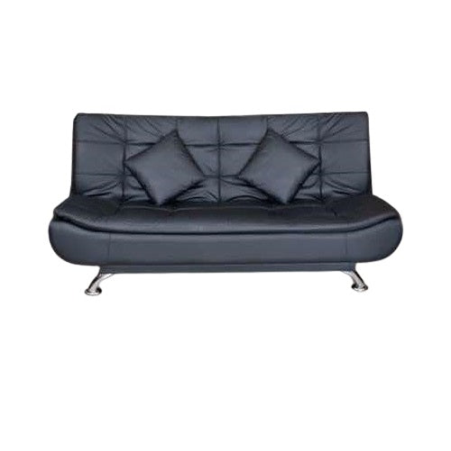 A stylish sofa bed equipped with a soft mattress and decorative pillows, ideal for both seating and sleeping.