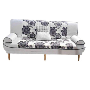 Violet Sofa Bed | Printed Fabric Upholstered Sofa Bed with Cushions