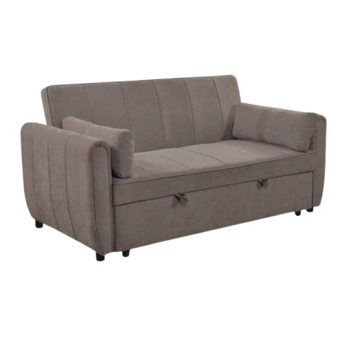 A cozy sofa bed featuring a comfortable mattress and plush pillows, perfect for relaxation and overnight guests.
