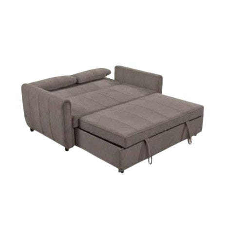 A cozy sofa bed featuring a comfortable mattress and plush pillows, perfect for relaxation and overnight guests.