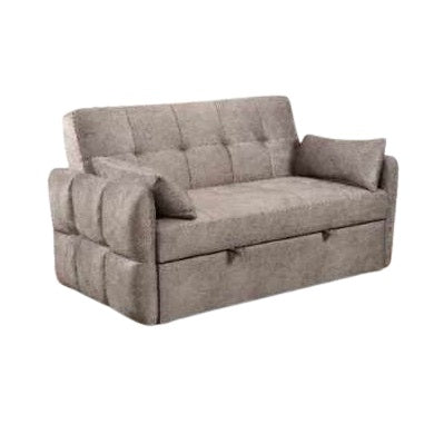 A modern sofa bed showcasing a supportive mattress and inviting pillows, designed for comfort and versatility in any space.