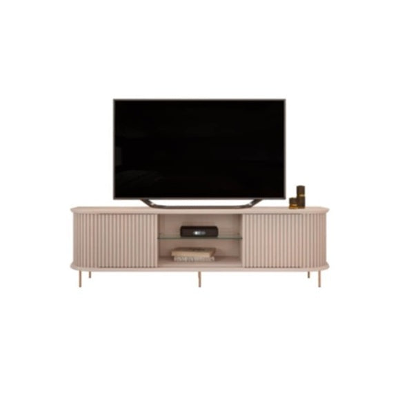 TV stand designed for 75-inch TVs, featuring detailed measurements for optimal fit and placement in your living space.