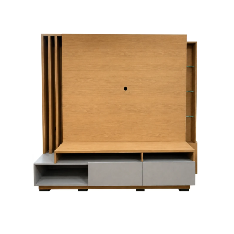 Flamingo 180cm TV Cabinet | 2 Doors with Open Shelves & Side Display Shelves