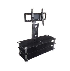 Raelynn 100-120cm 3 Layer Tempered Glass TV Rack with Metal Frame & TV Bracket