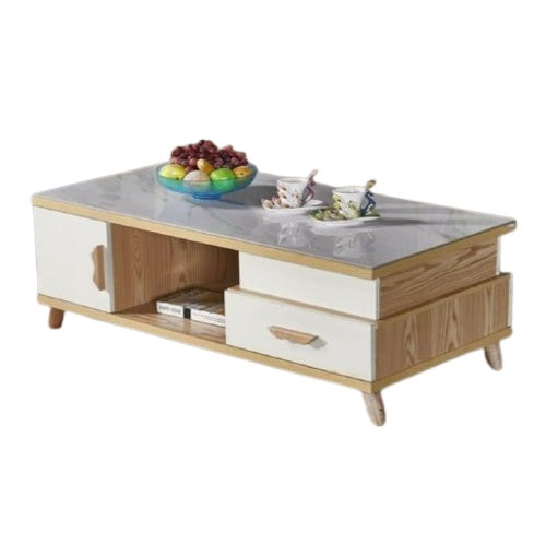 A wooden entertainment center displaying a television on its surface, combining elegance with modern entertainment needs.