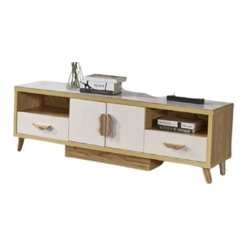 Serenity 160cm TV Stand | 2 Doors with 2 Drawers & Open Storage
