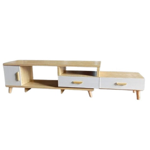 A wooden entertainment center with a television on top, serving as a focal point for home entertainment and decor.