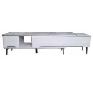 Helliot 140-160cm Expandable TV Stand | Glass Top Storage Cabinet