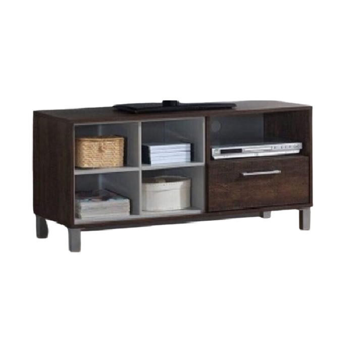 Vanilla 121cm TV Stand | 5 Open Shelves & 1 Drawer
