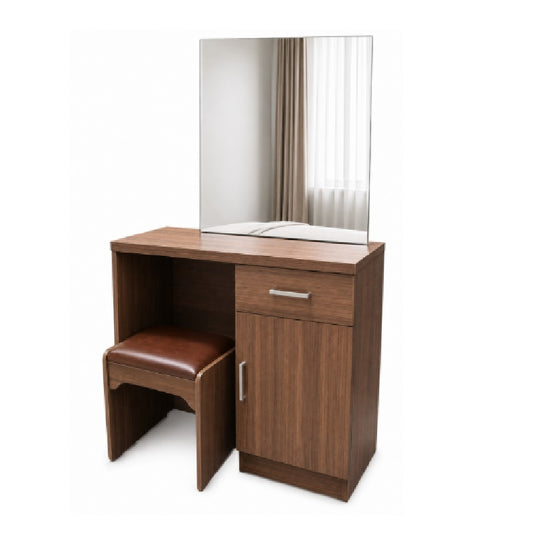 Arlen 91cm Dresser with Mirror & Stool | 1 Drawer with 1 Cabinet