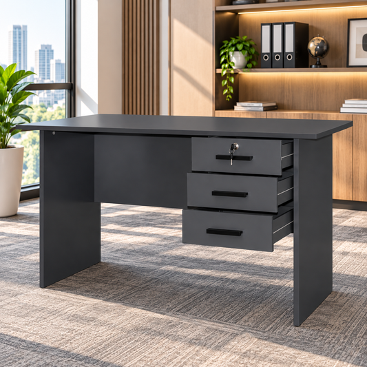 Cruz Office Table with 3 Drawers, 120cm