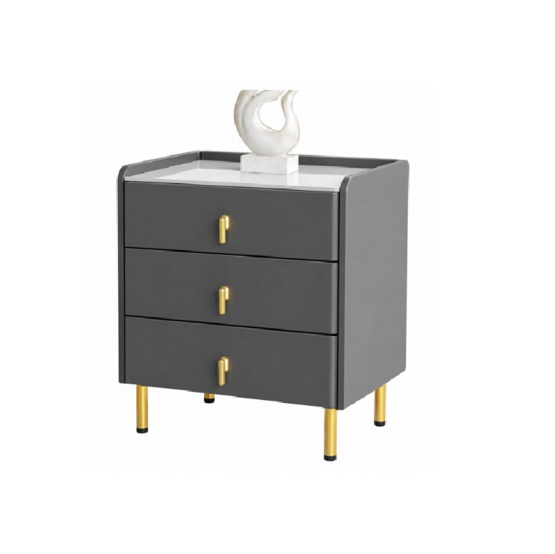 Jaxon Bedside Table | Sintered Top with 3 Drawers