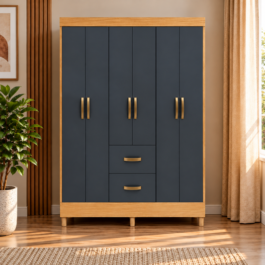 Wallflower 6 Door Wardrobe with 2 Drawers