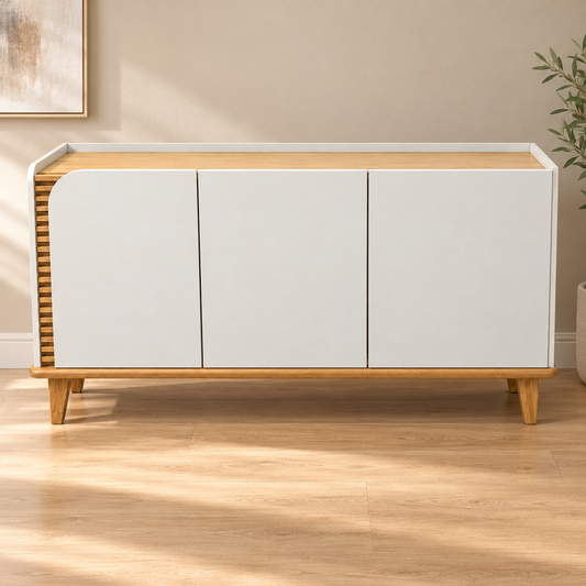 Peanuts 136cm Buffet Cabinet | 3 Door Cabinet with Interior Shelves