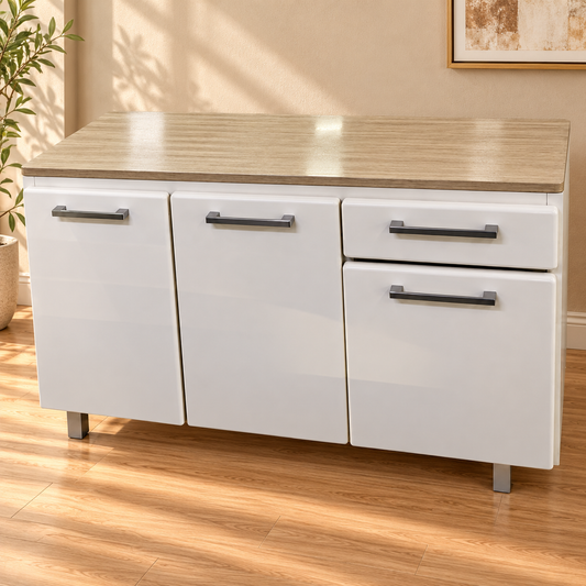 Purpleleaf 105cm Buffet Cabinet | 3 Door Cabinet with Drawer