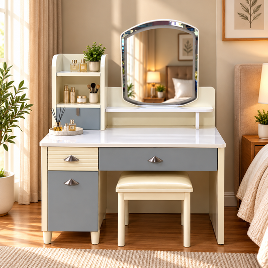 Hens 100cm Dresser with LED Mirror & Stool